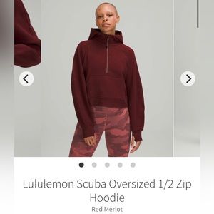 Lululemon Scuba Oversized 1/2 zip xs/s